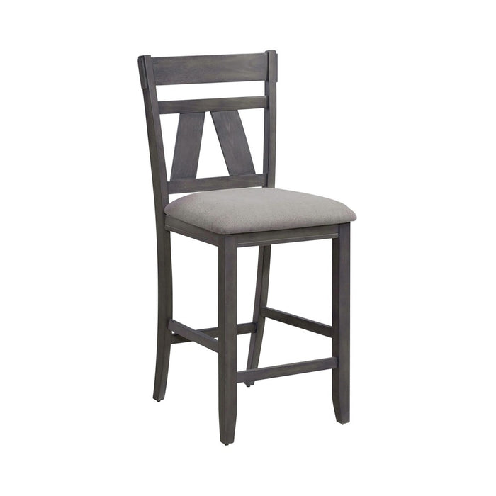 Liberty Furniture Lawson Splat Back Counter Chair (Set of 2) in Weathered Gray image