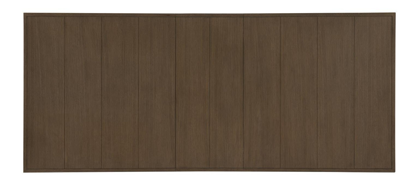 Beckett - Complete Trestle Table - Natural White With Dark Oak