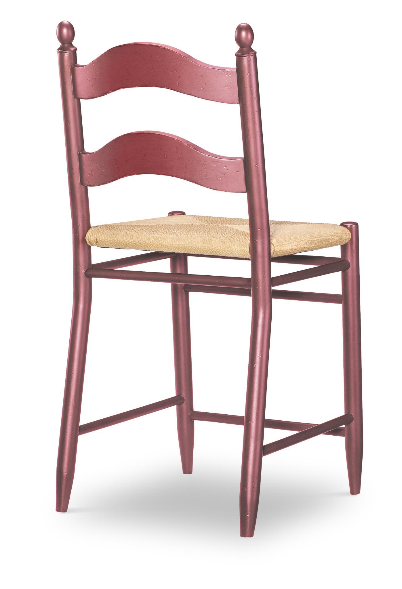 Vintage Market - Rush Seat Ladder Back Counter Height Chair - Spiced Apple