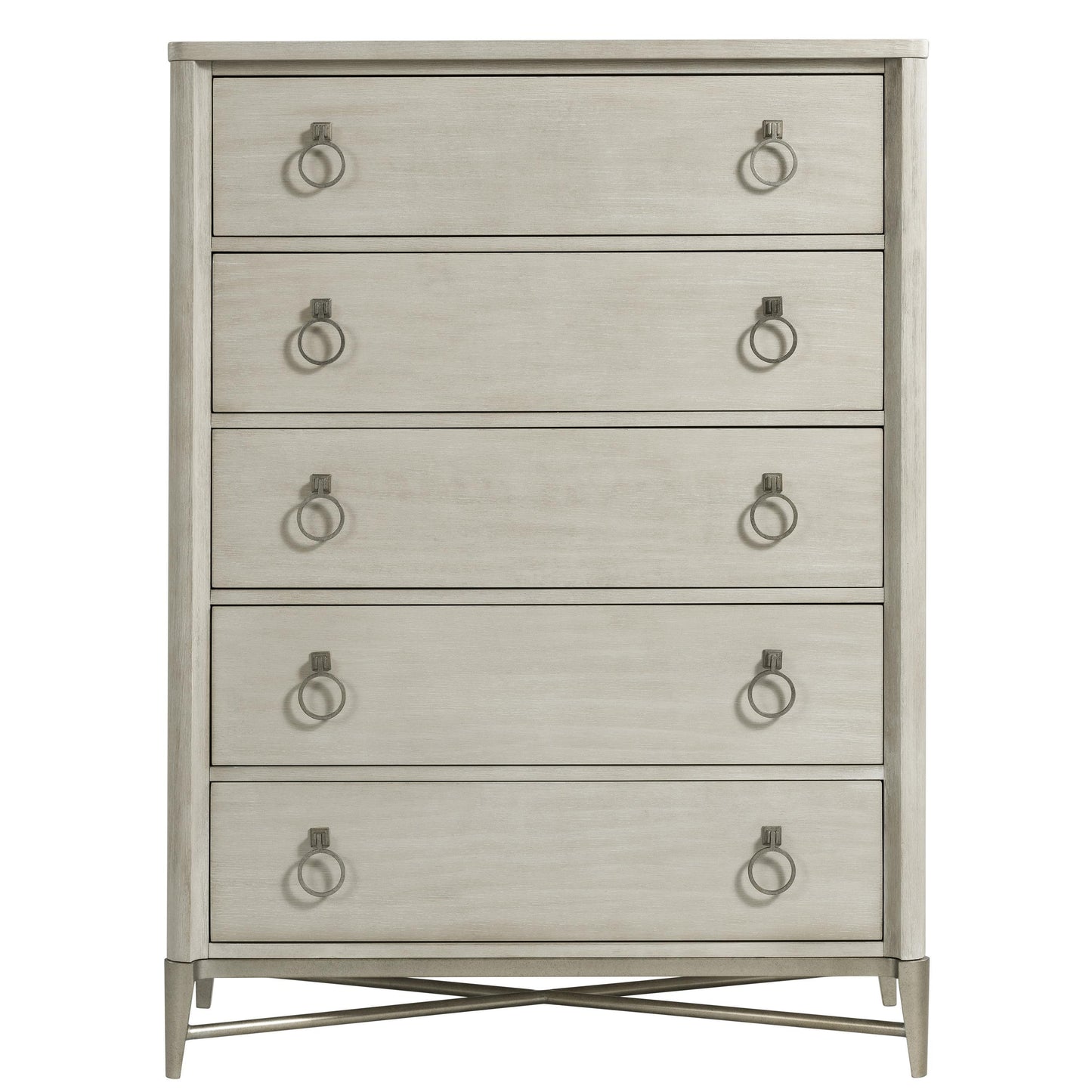 Maisie - Five Drawer Chest - Pearl Silver