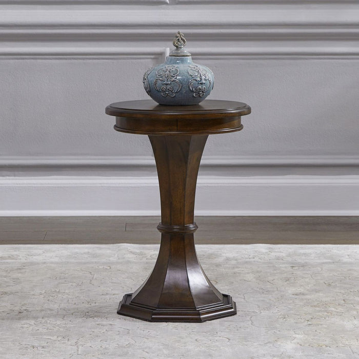 Liberty Furniture Arden Road Round Chairside Table in Satin Cherry image