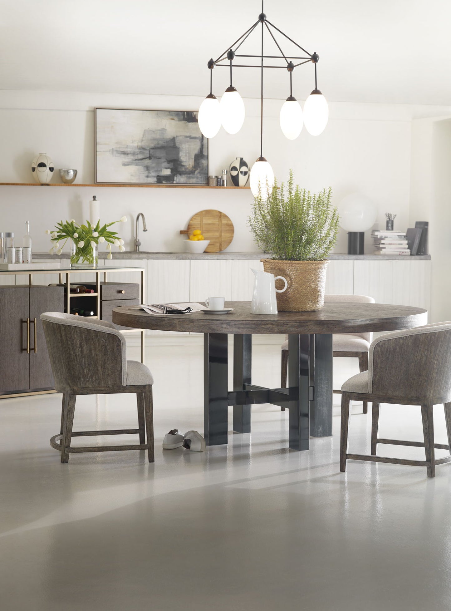 Curata - 72" Round Dining Table - Dark Gray