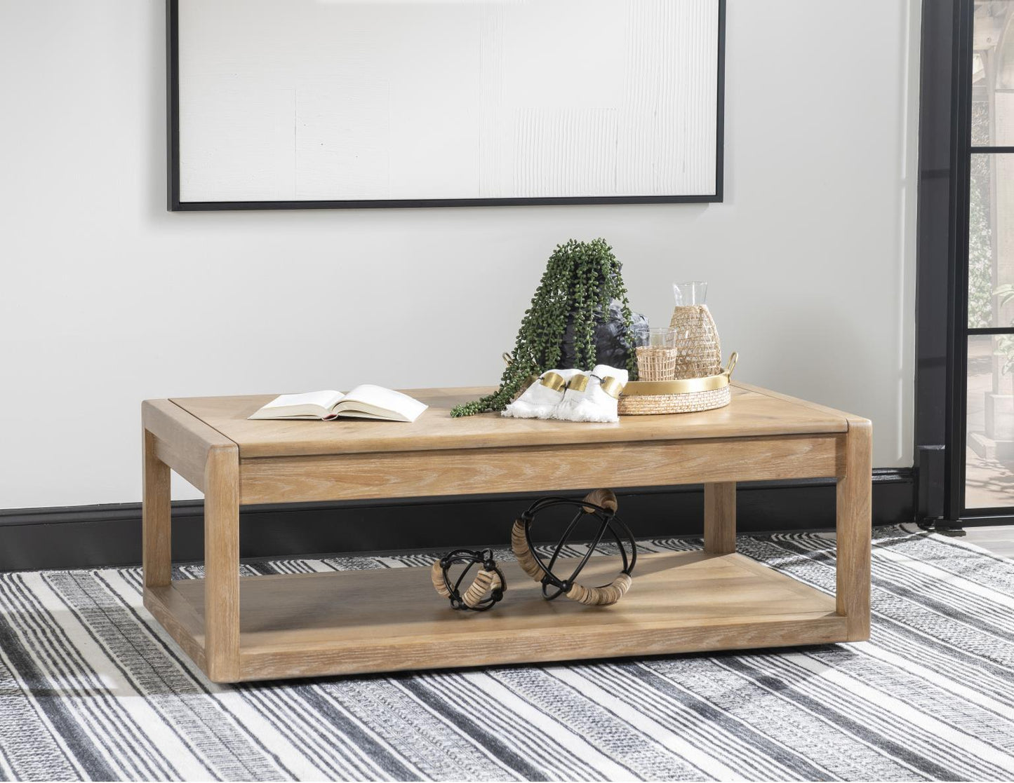 Torrance - Rectangle Lift Top Cocktail Table - Aged Driftwood
