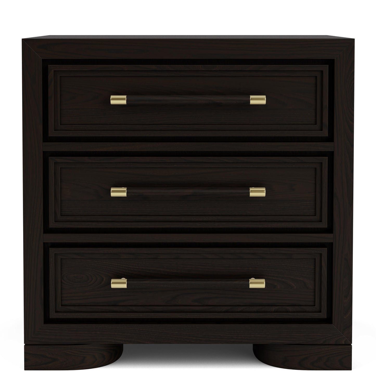 Lydia - Three Drawer Nightstand - Dark Brown