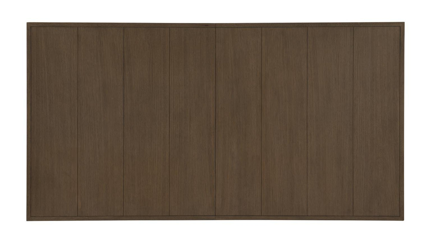 Beckett - Complete Trestle Table - Natural White With Dark Oak