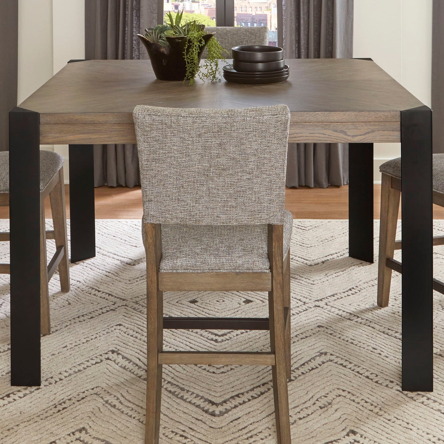 Cedar Fork - Square Counter Height Dining Table - Smoked Arabica
