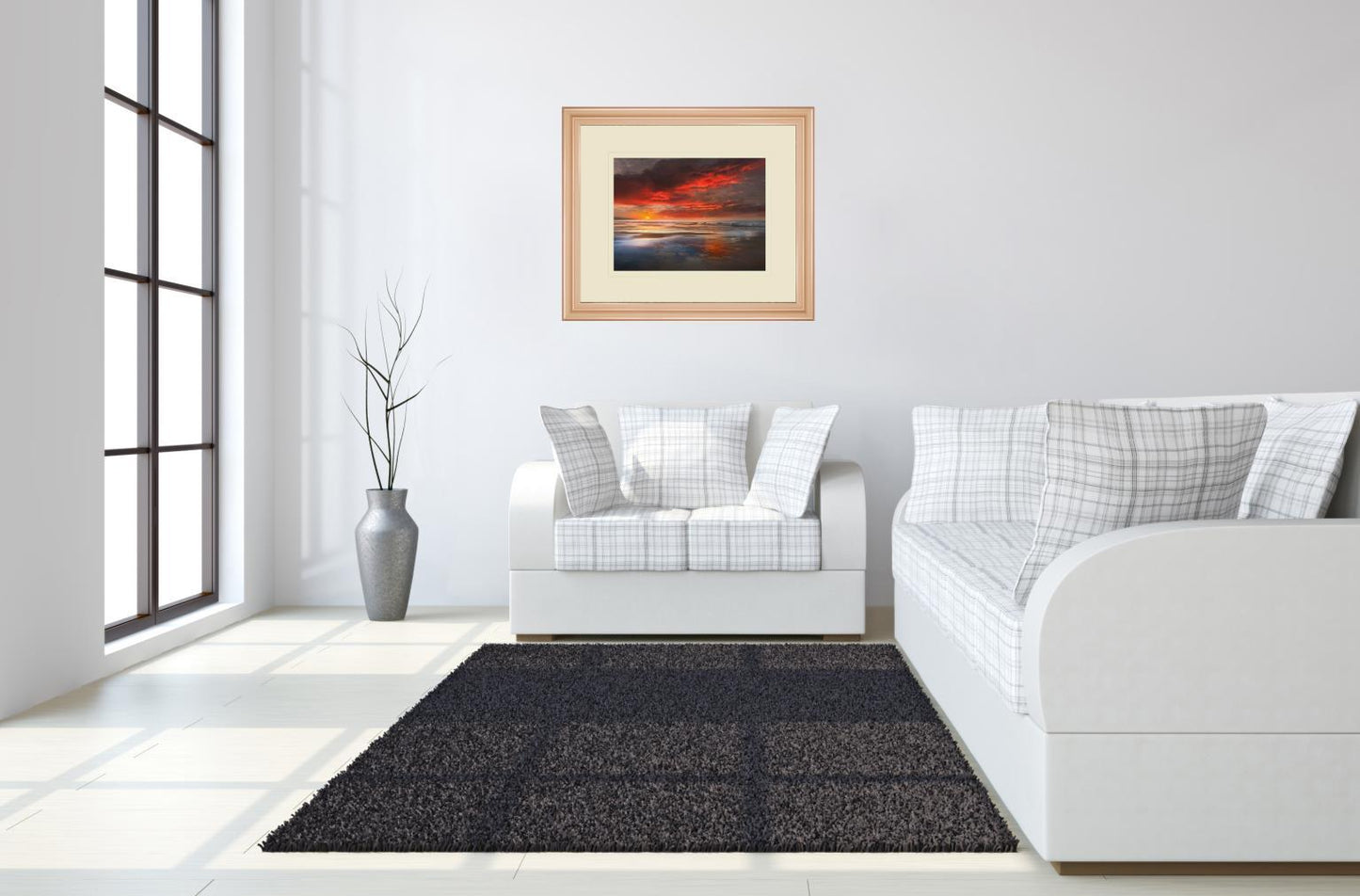 Before The Moon By Mike Calascibetta - Framed Print Wall Art - Red