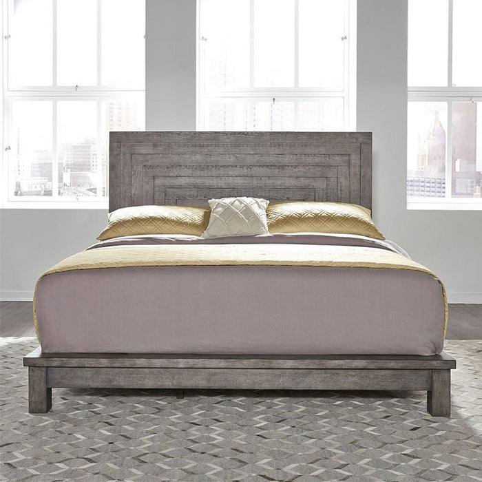 Liberty Furniture Modern Farmhouse King Platform Bed in Dusty Charcoal