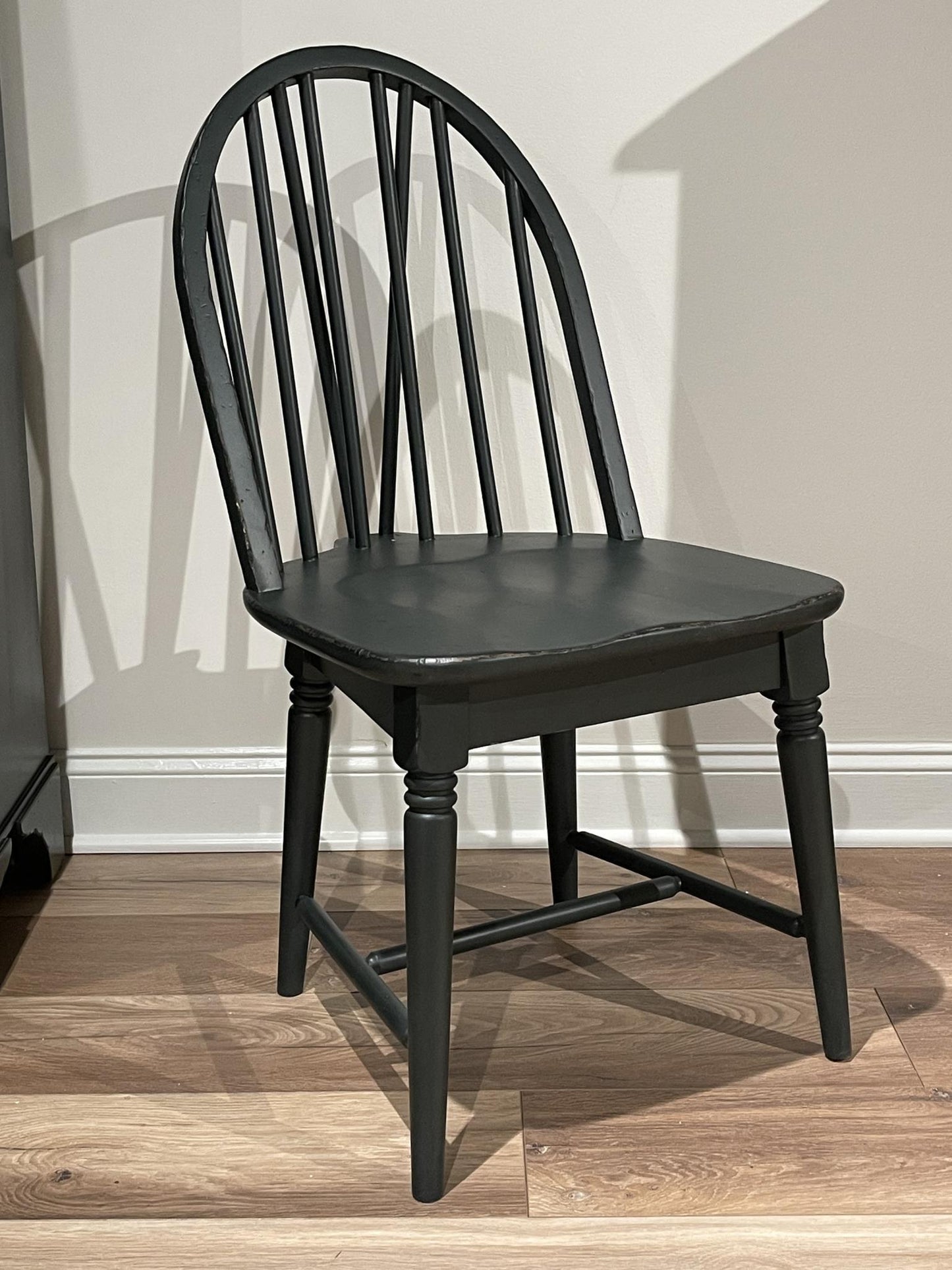 Vintage Market - Rush Seat Ladder Back Side Chair - Mallard Green