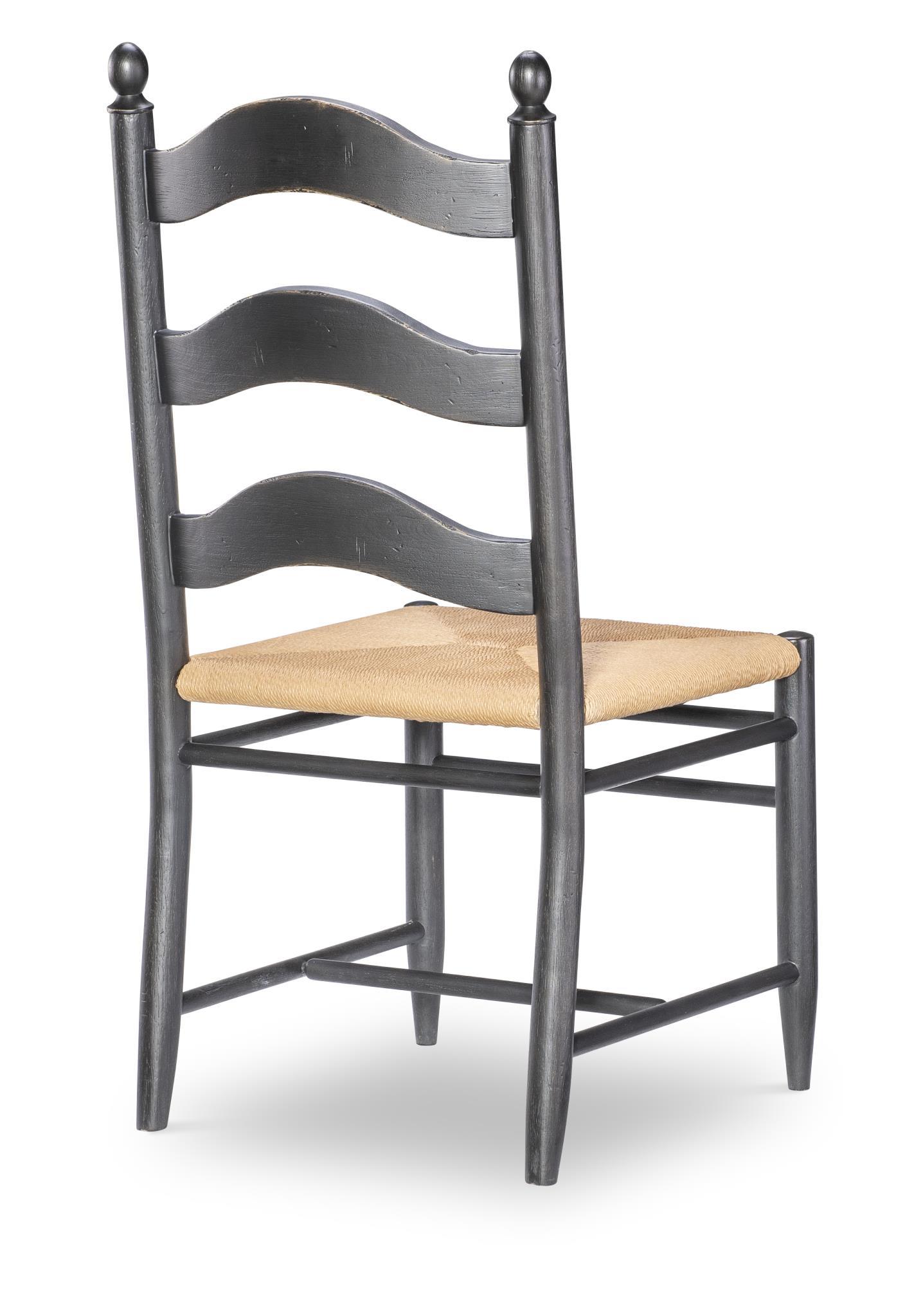 Vintage Market - Rush Seat Ladder Back Side Chair - Kettle Black