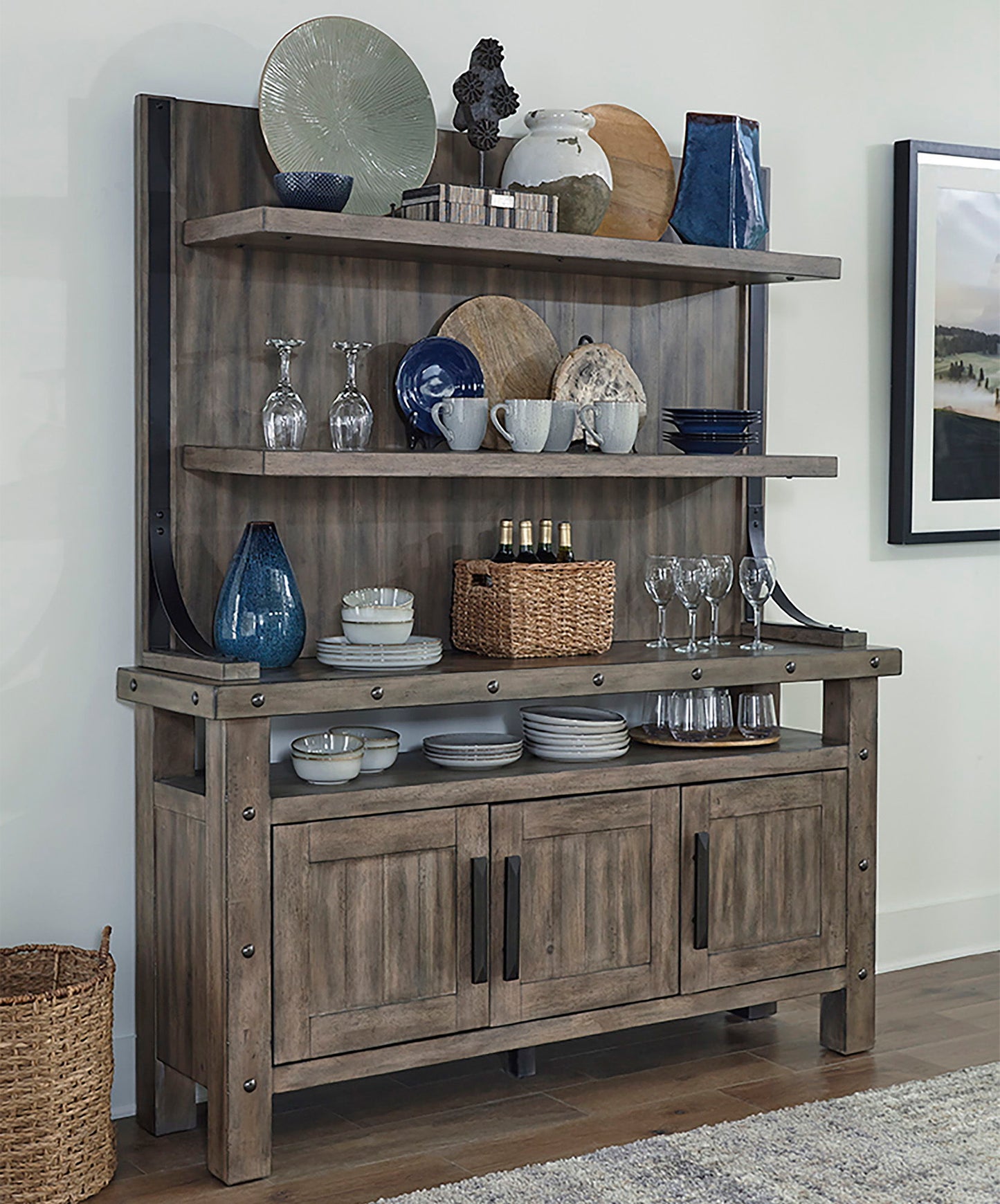 Lodge Dining - Buffet With Bar Hutch - Siltstone
