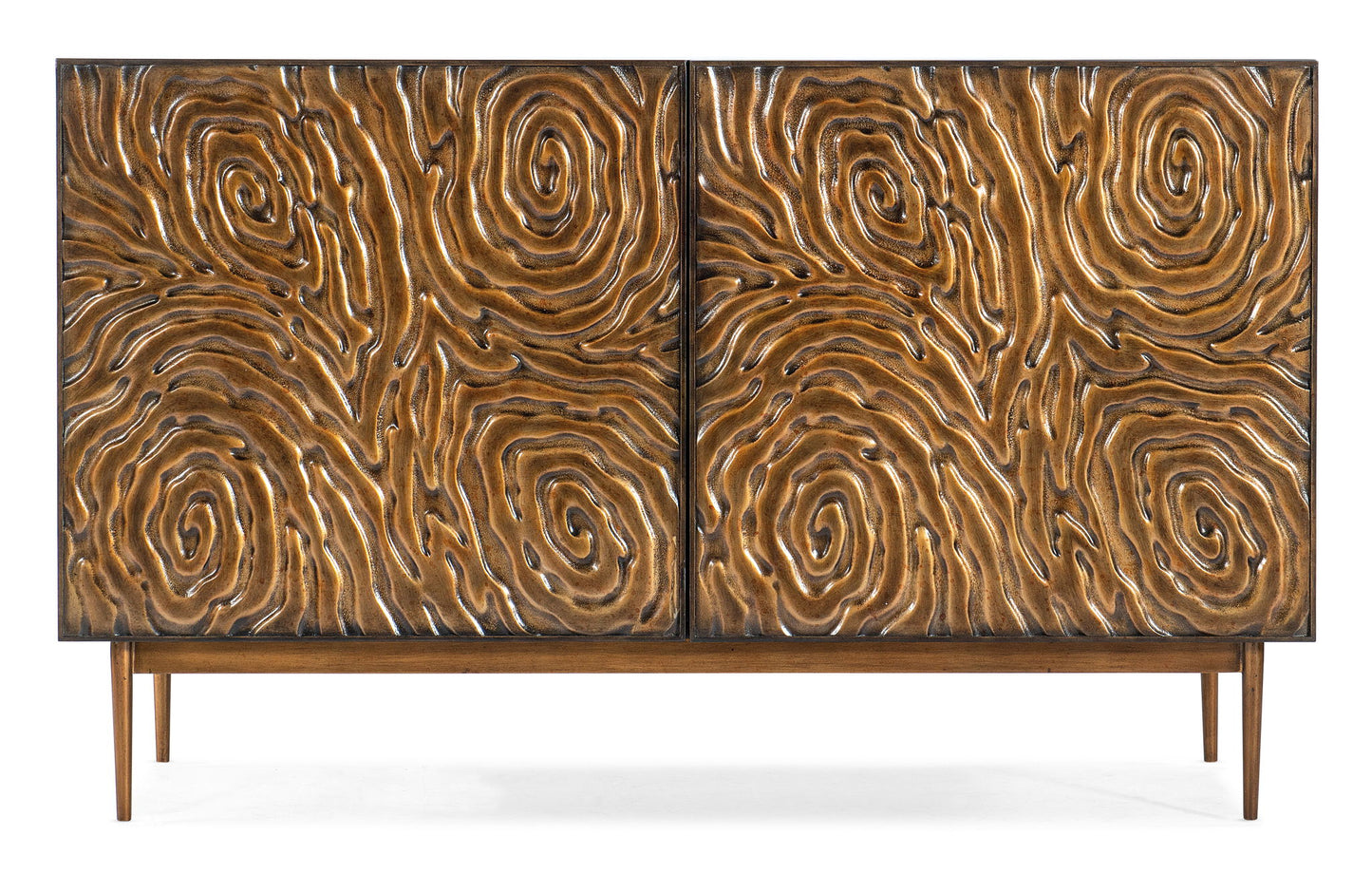Melange - Fingerprints 2-Door Credenza - Black / Gold