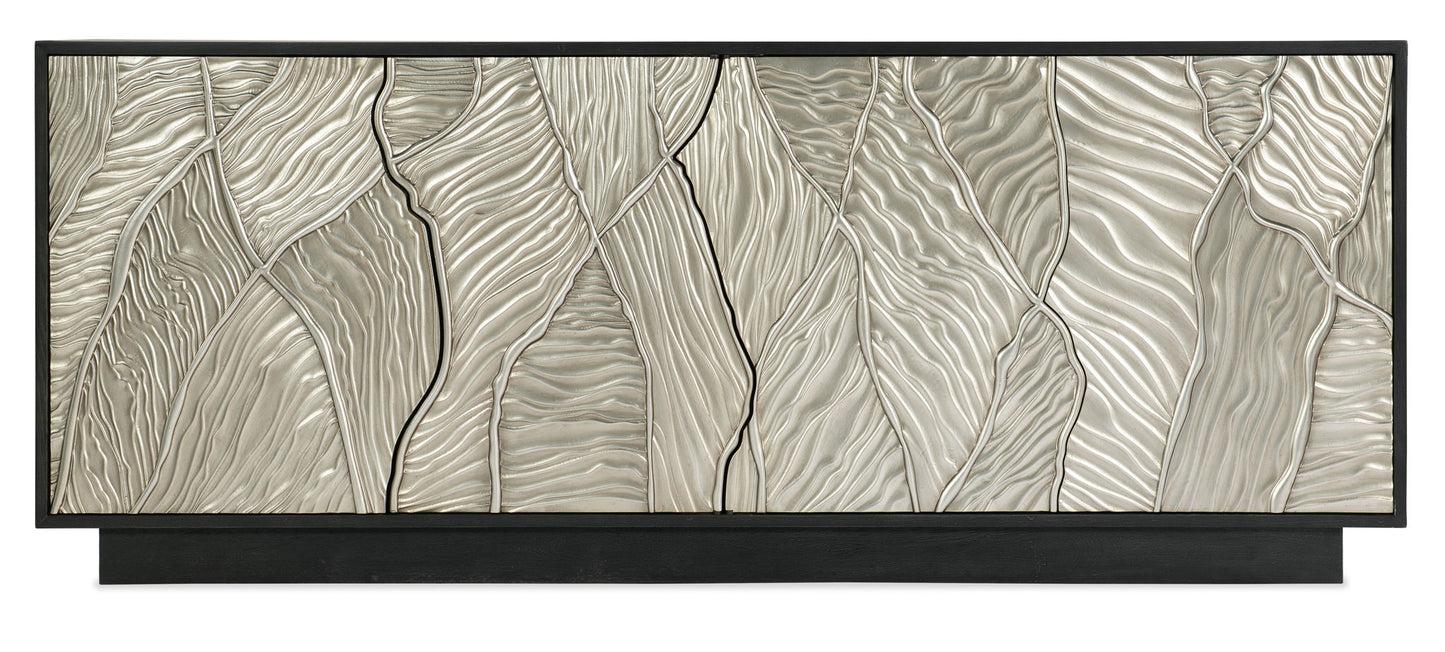 Melange - Summit Gorge Entertainment Console - Black / Pearl Silver