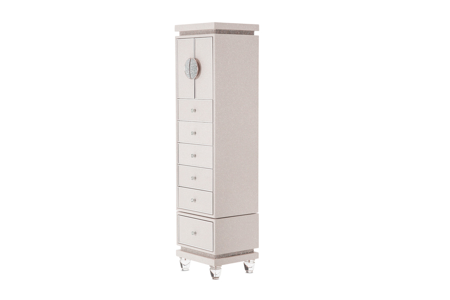 Glimmering Heights - Upholstered Swivel Lingerie Chest - Dove
