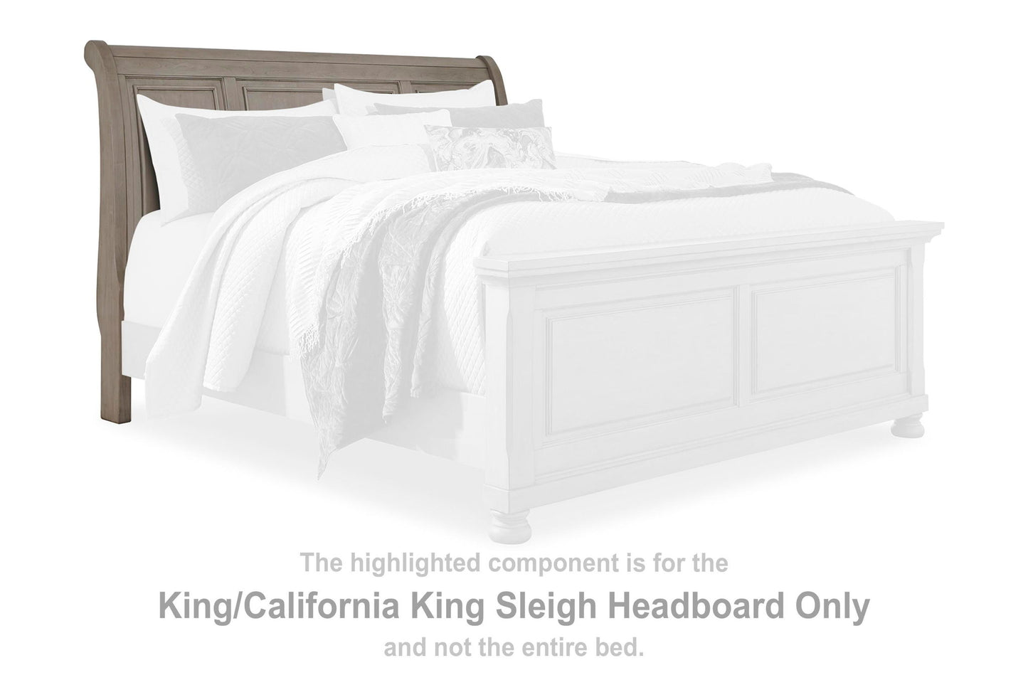Lettner - King/Cal King Sleigh Headboard - Light Gray