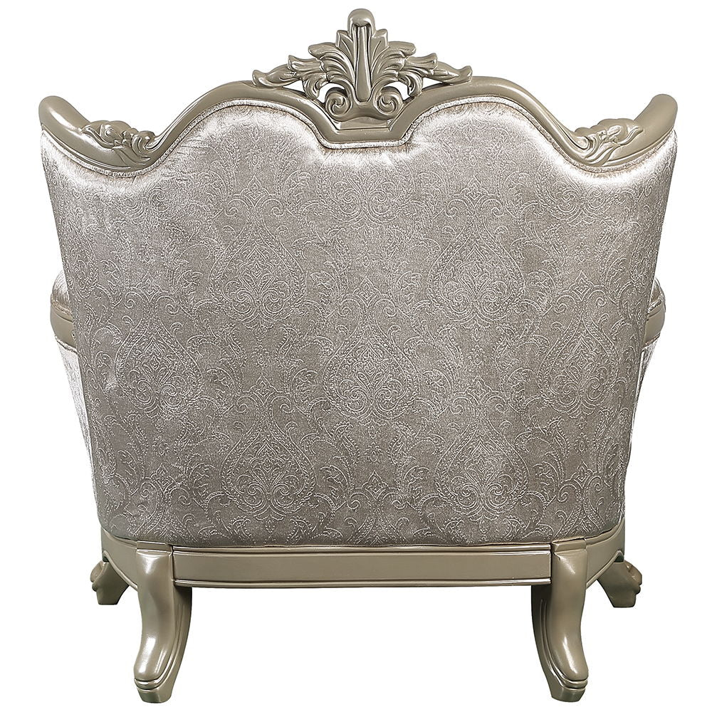 Libertee - Chair With Pillow - Beige Fabric & Champagne