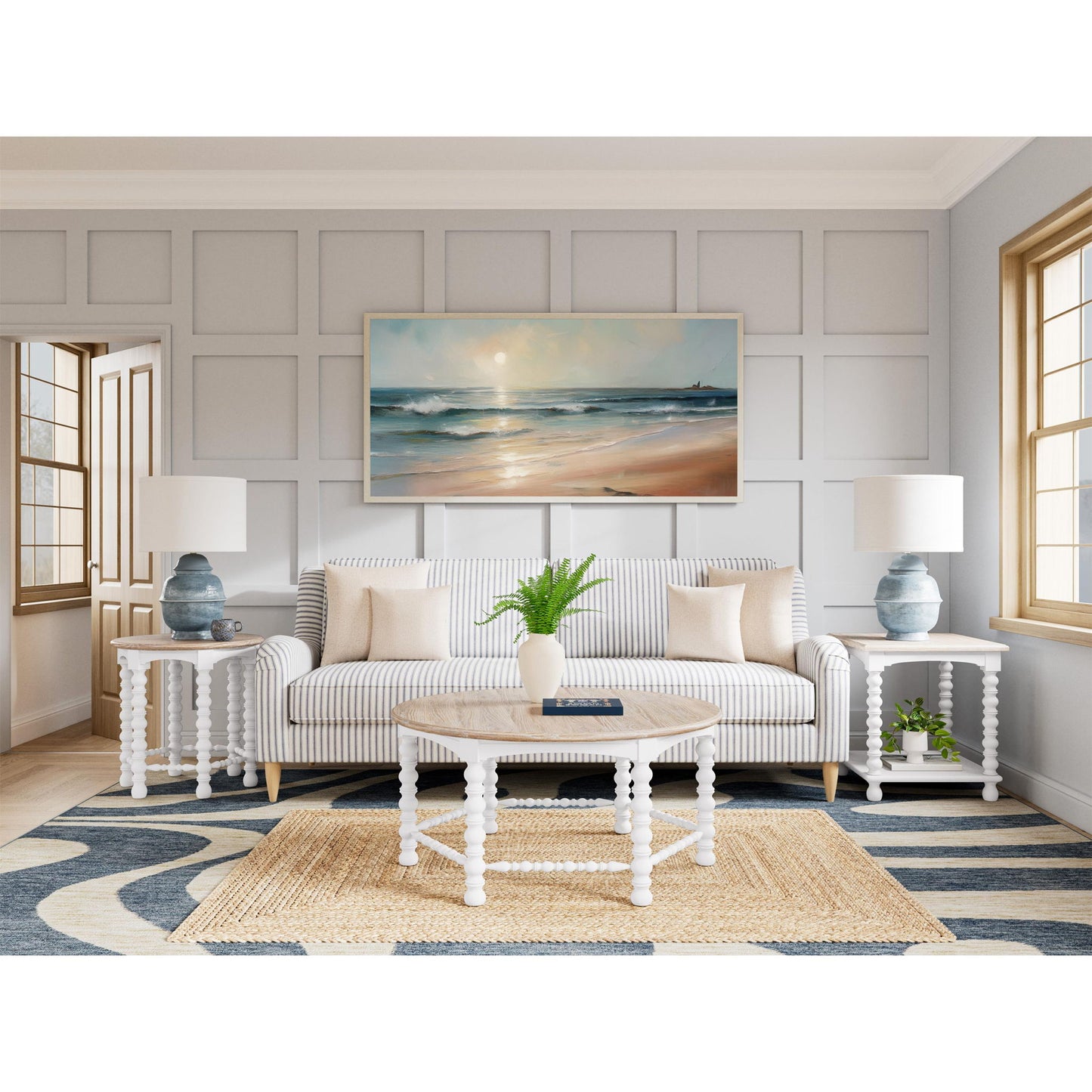 Rosalie - Rectangular Spindle End Table - White
