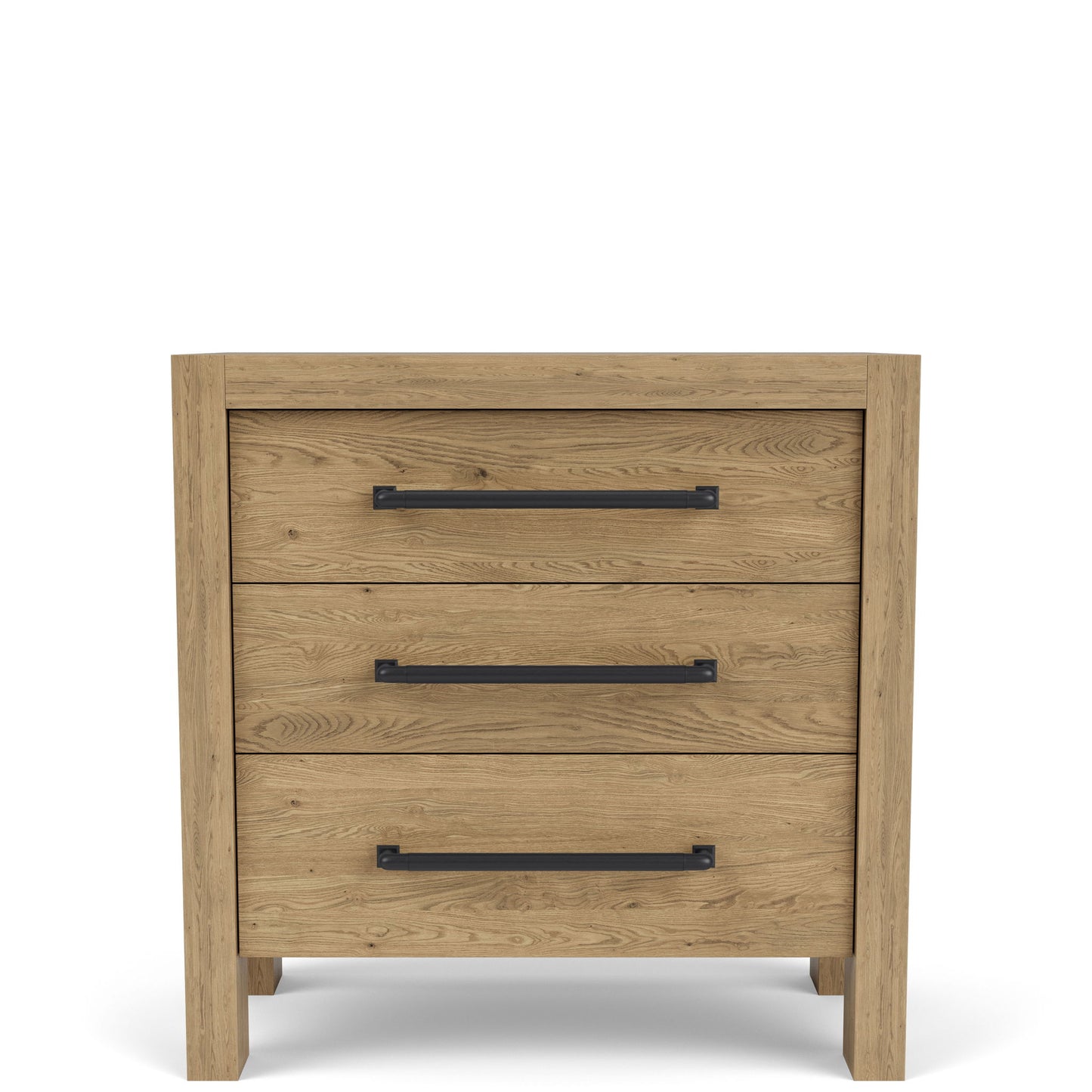 Davie - Wood 3 Drawer Nightstand - Light Brown
