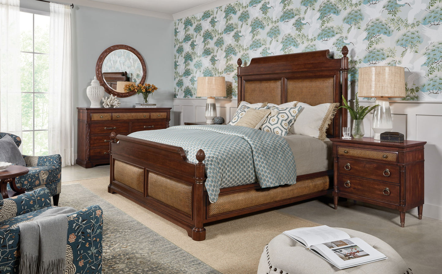 Charleston - Round Mirror - Dark Brown