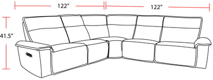 Perimeter - 5 Piece Modular Power Reclining Sectional