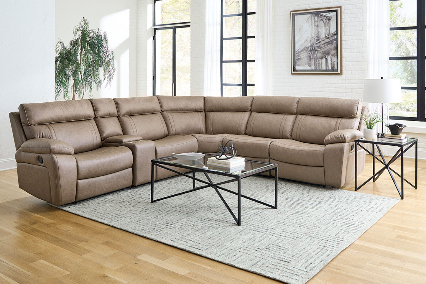 Theon - Modular Manual Reclining Sectional And Entertainment Console