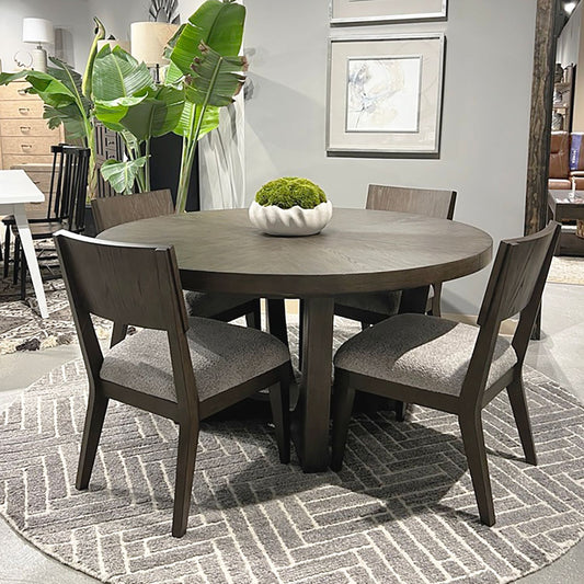 Cascade Falls - 5 Piece Pedestal Table Set - Satin Espresso / Brown