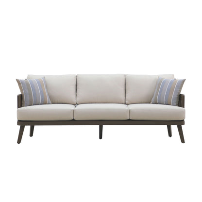 Genova - Patio Sofa With Two Accent Pillows - Gray