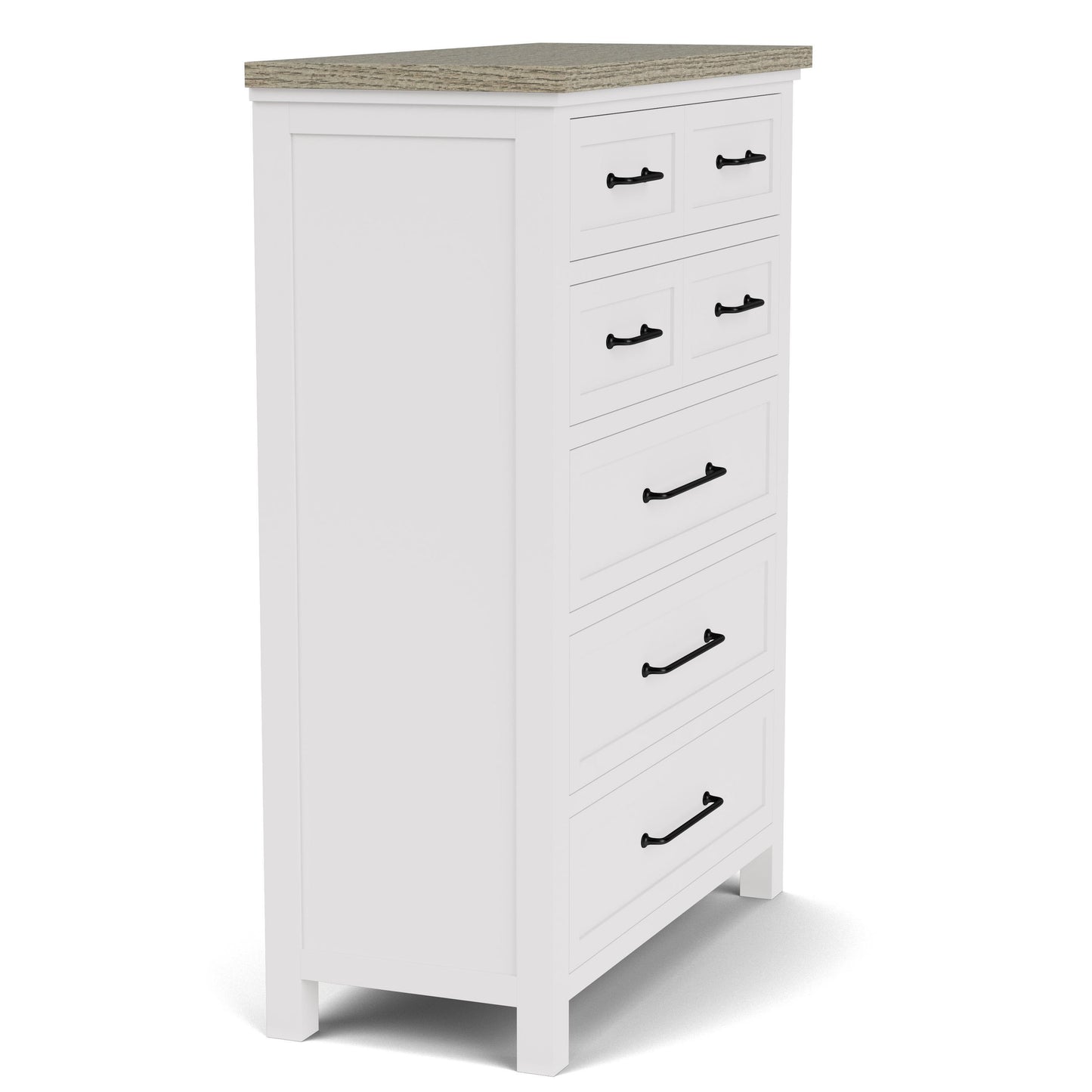 Cora - Five Drawer Chest - White