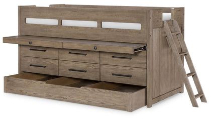 Wyatt - Complete Captains Bed With Trundle Twin - Weathered Stone