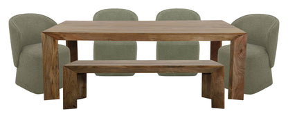 Crossings - Downtown Rectangular Dining Table With 4 Upholstered Chairs - Amber