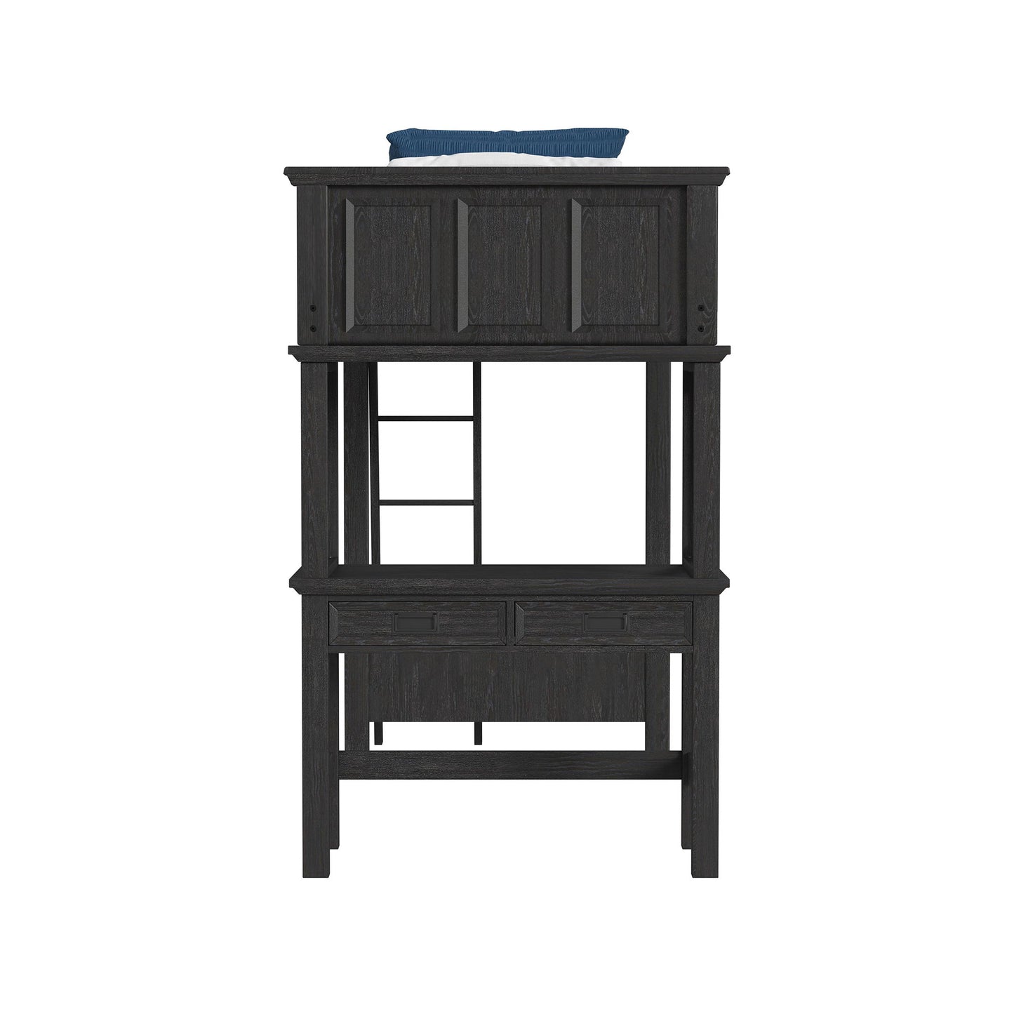 Hampton Kids - Loft Bed With Ladder And Desk With Speaker