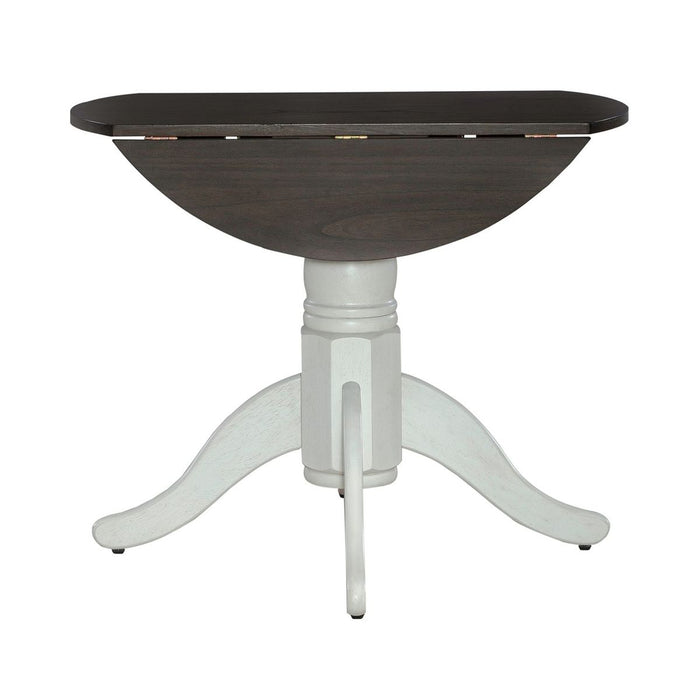 Liberty Furniture Brook Bay Drop Leaf Table in Textured White