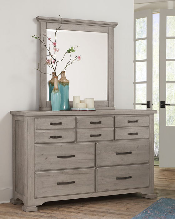 Vaughan-Bassett Joinery Landscape Mirror in Washed White Oak