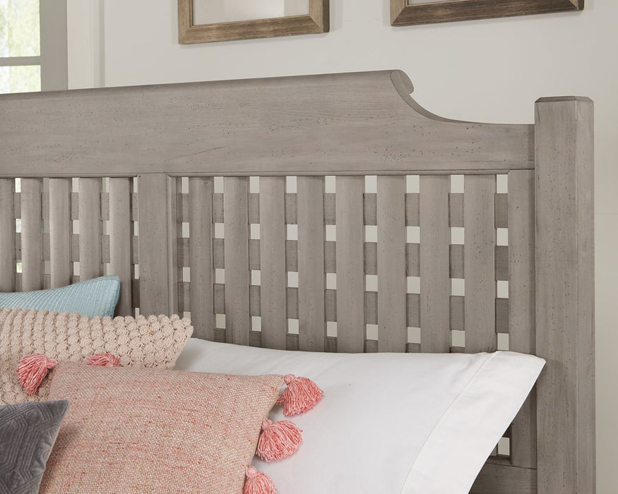 Vaughan-Bassett Joinery Plank King Poster Bed in Washed White Oak 194