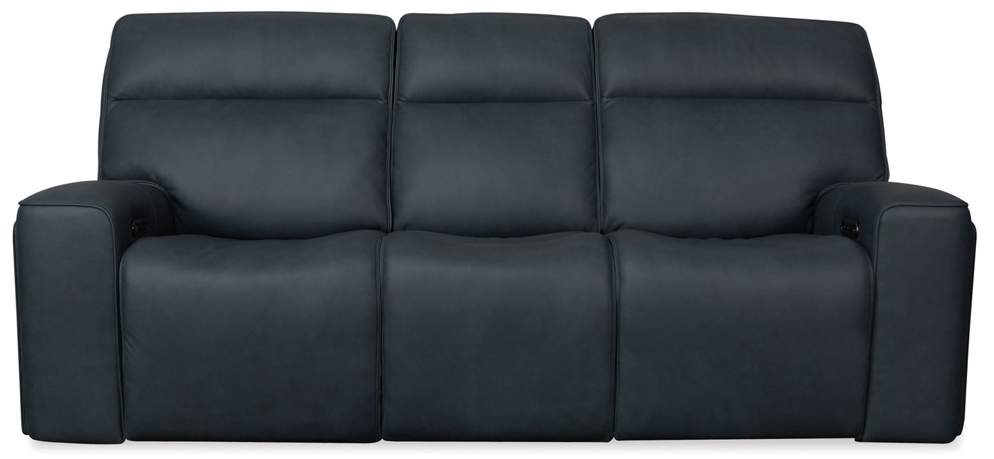 MS - Riverton Power Sofa With Power Headrest And Lumbar - Black