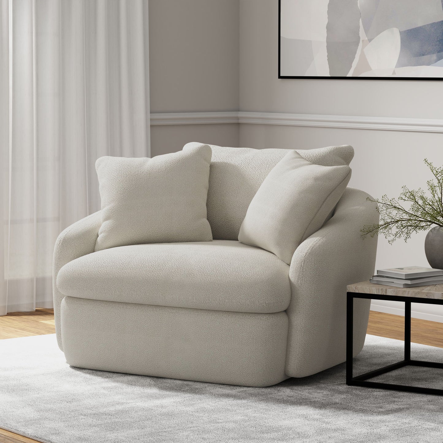 Boomer - Large Swivel Chair with 2 Pillows