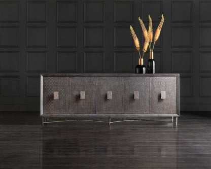 Melange - Keenan 5-Door Credenza - Dark Brown