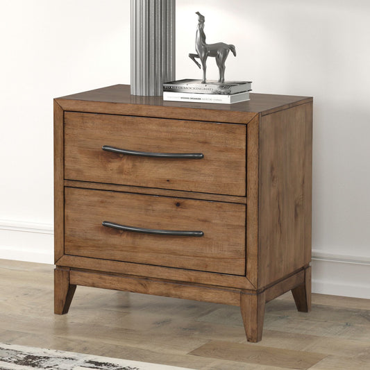 Shaker Lakes - Nightstand With Charging Station - Harvest Brown