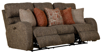 Liam - Power Headrest Power Lay Flat Reclining Sofa - Coal