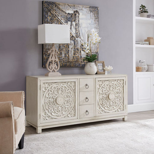 Liberty Furniture Sundance 2 Door 3 Drawer Accent Cabinet in Antique Linen image