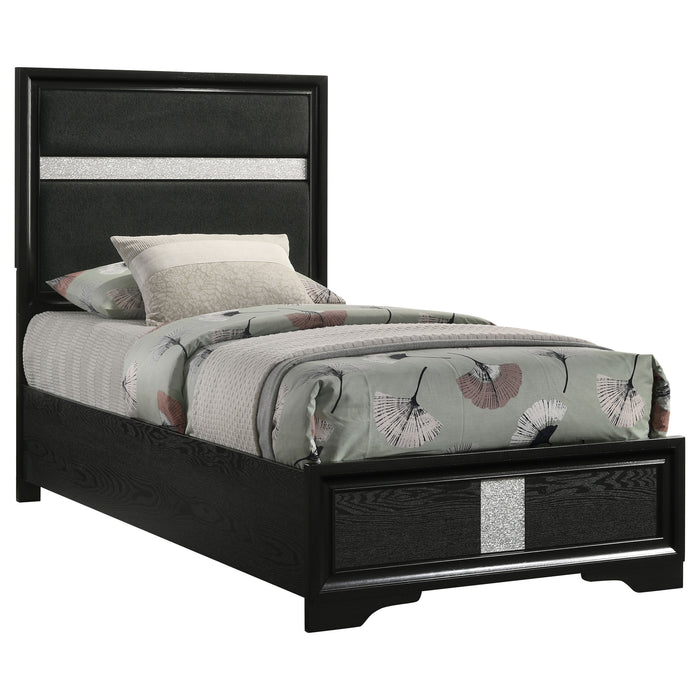 Miranda California King, E.King, Queen, Full, & Twin Bed Black & White