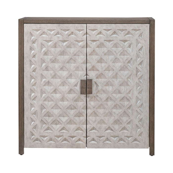 Liberty Furniture Chatfield Accent Console in Antique White with Tobacco Top EST SHIP TIME APPX 4 WEEKS
