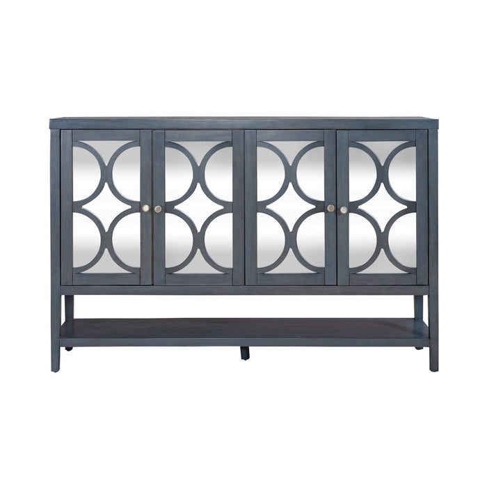 Liberty Furniture Circle View Four Door Accent Cabinet in Blue Dusk EST SHIP TIME APPX 4 WEEKS