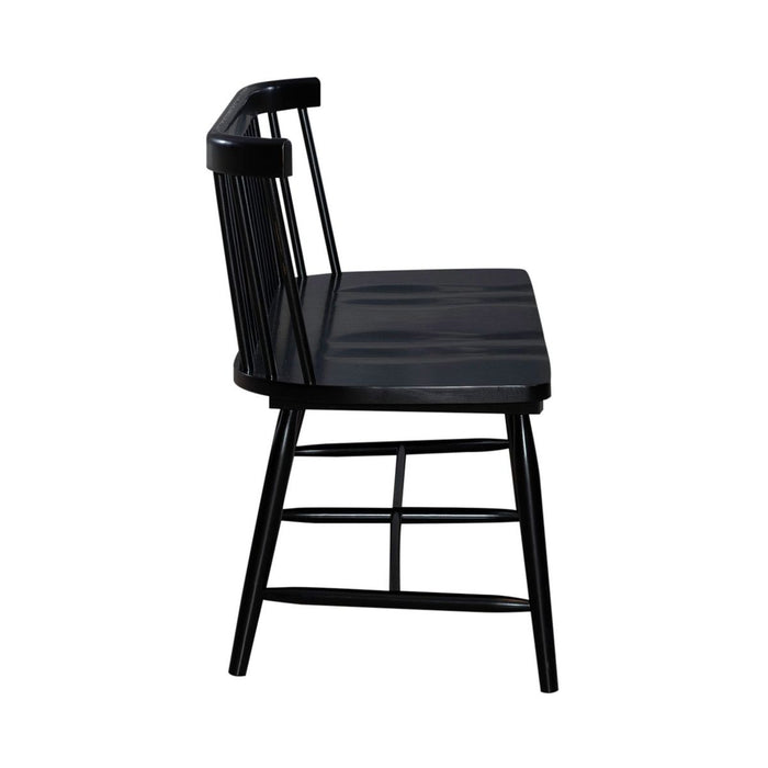 Liberty Furniture Capeside Cottage Spindle Back Dining Bench in Royal Black
