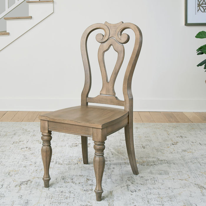 Liberty Furniture Magnolia Manor Splat Back Side Chair (RTA) (Set of 2) in Weathered Bisque
