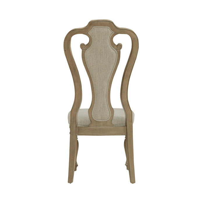 Liberty Furniture Magnolia Manor Splat Back Upholstered Side Chair (RTA) (Set of 2) in Weathered Bisque