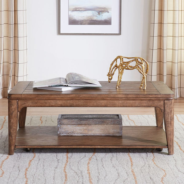 Liberty Furniture Ashford Rectangular Cocktail Table in Sienna