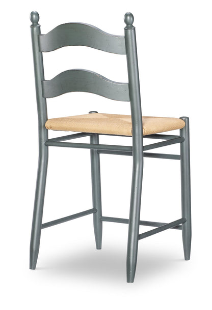Vintage Market - Rush Seat Ladder Back Counter Height Chair - Mallard Green