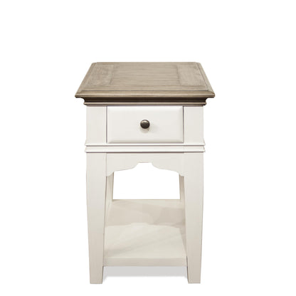 Myra - Chairside Table - Natural / Paperwhite
