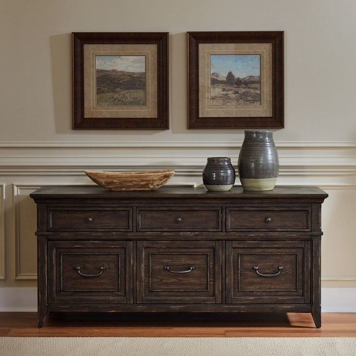 Liberty Furniture Paradise Valley 2 Piece Desk Set in Saddle Brown